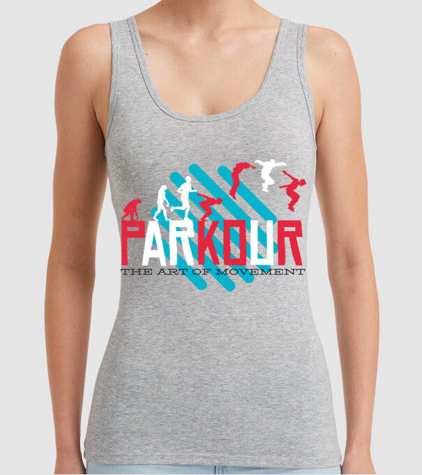 Parkour - Arta mișcării model gri pe tricou