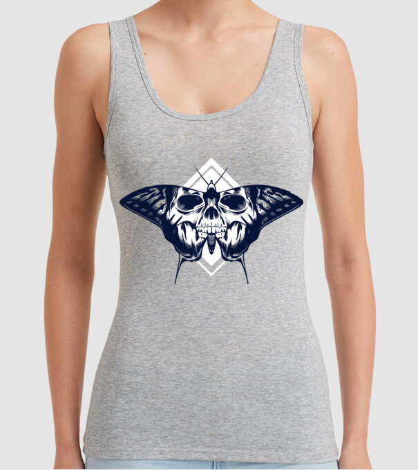 Craniu fluture model gri pe tricou
