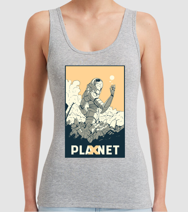 Planet X model gri pe tricou