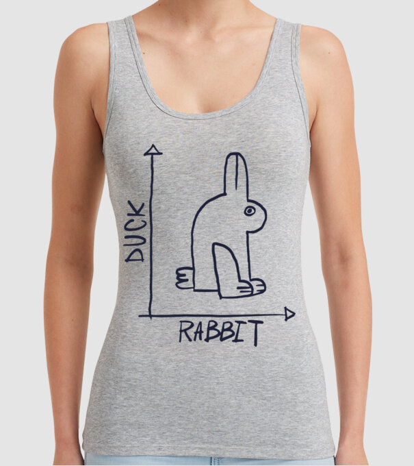 Rabbit vs Duck - Iepure sau Rață model gri pe tricou