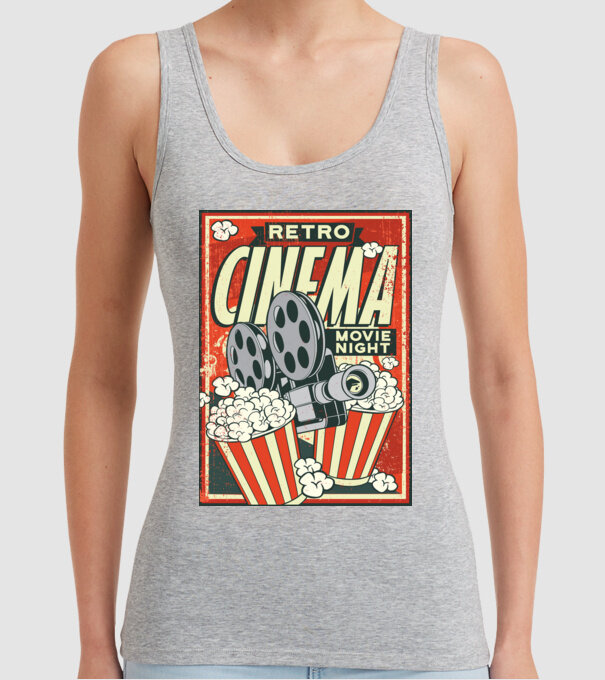 Afiș cinema retro model gri pe tricou