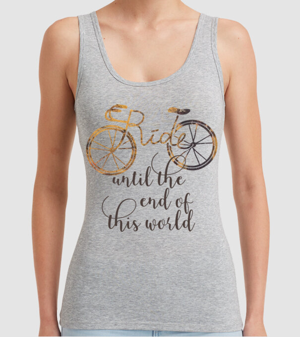 Ride until the end of this world model gri pe tricou