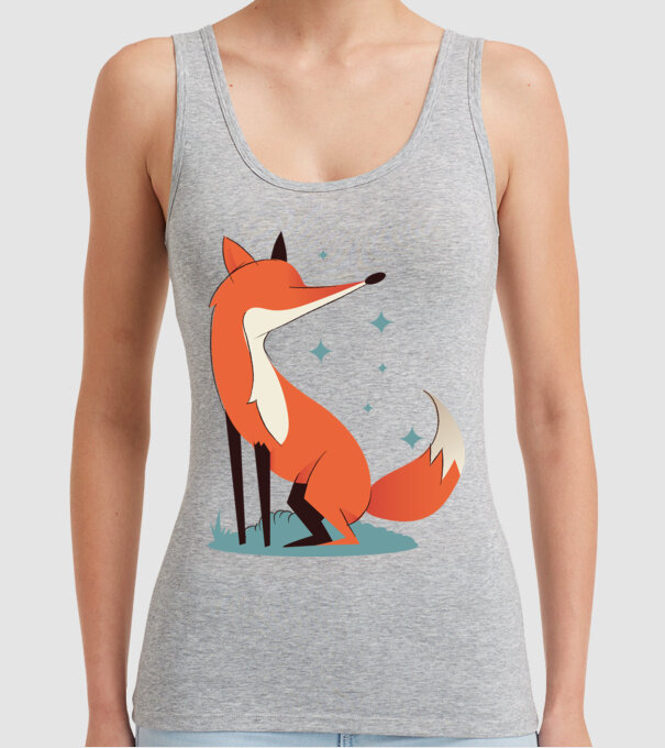 Vulpe model gri pe tricou