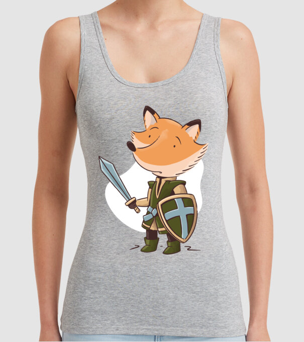 Vulpe Cavaler model gri pe tricou