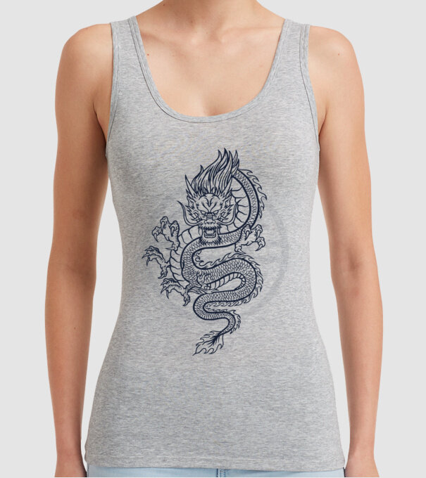 Dragon Tribal model gri pe tricou