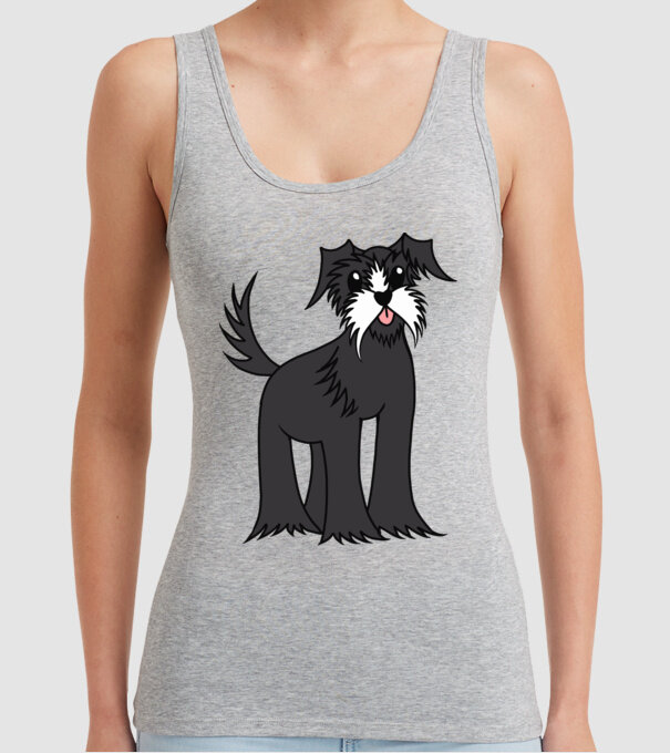 Desen Schnauzer model gri pe tricou