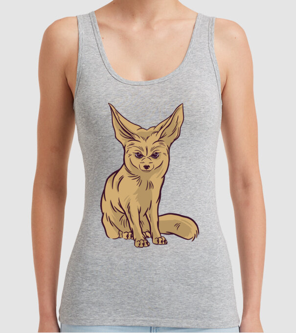 Vulpe de deșert model gri pe tricou