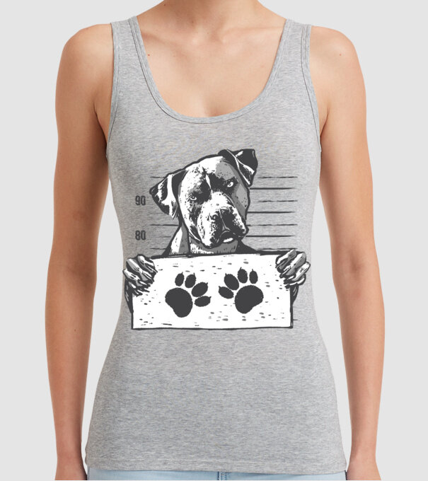 Staffordshire Terrier Închisoare model gri pe tricou