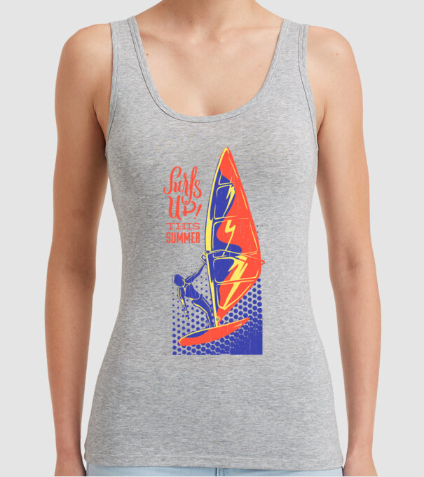 Surfs up this summer model gri pe tricou