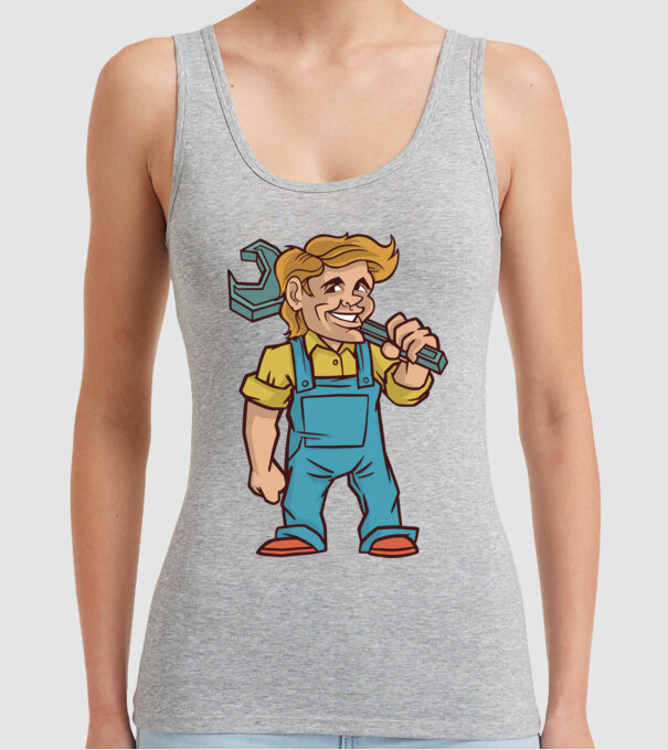 Instalator model gri pe tricou