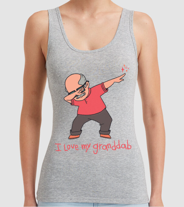 Îl iubesc pe bunicul meu model gri pe tricou