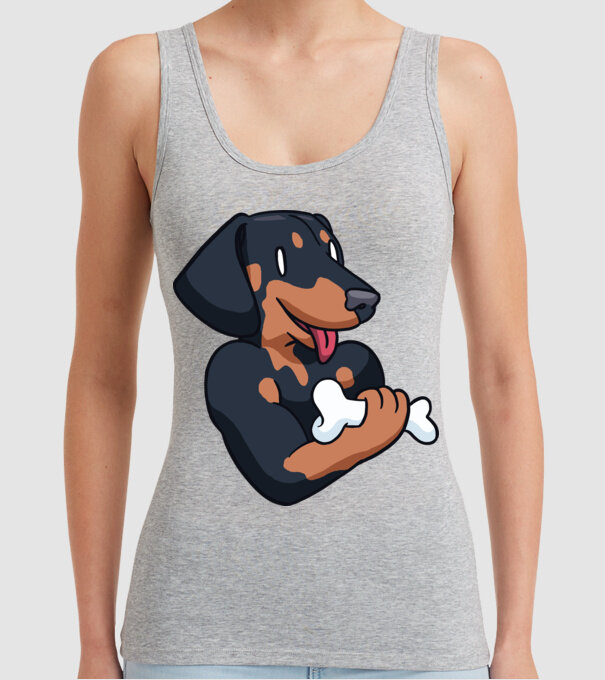 Antrenament Teckel model gri pe tricou