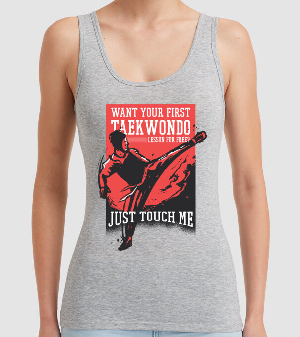 Lecție de Taekwondo model gri pe tricou