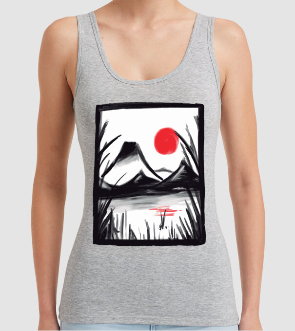 Peisaj Pictură model gri pe tricou