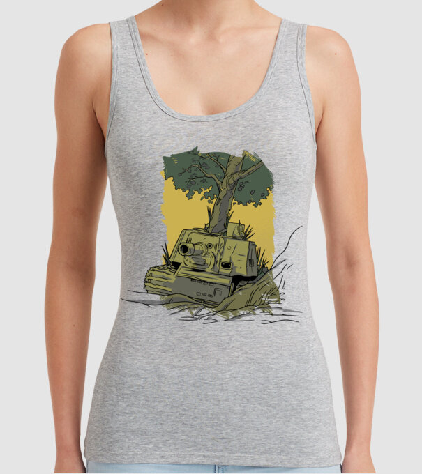 Tanc Copac model gri pe tricou