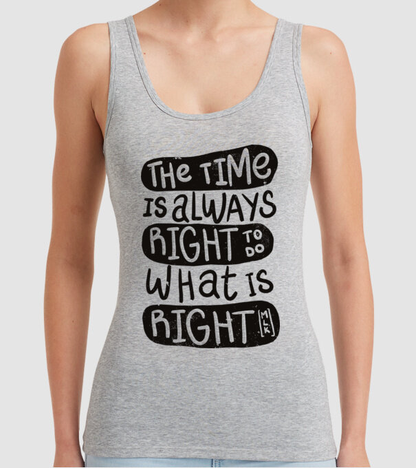 The time is always right model gri pe tricou