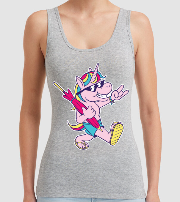 Unicorn În vacanță model gri pe tricou
