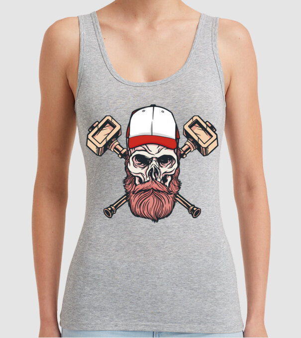 Craniu Viking model gri pe tricou