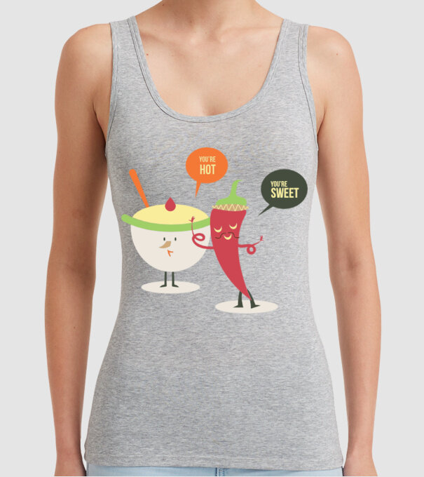 You are hot - You are sweet model gri pe tricou