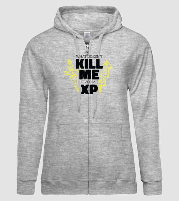 Ceea ce nu te omoară îți dă XP model gri pe tricou