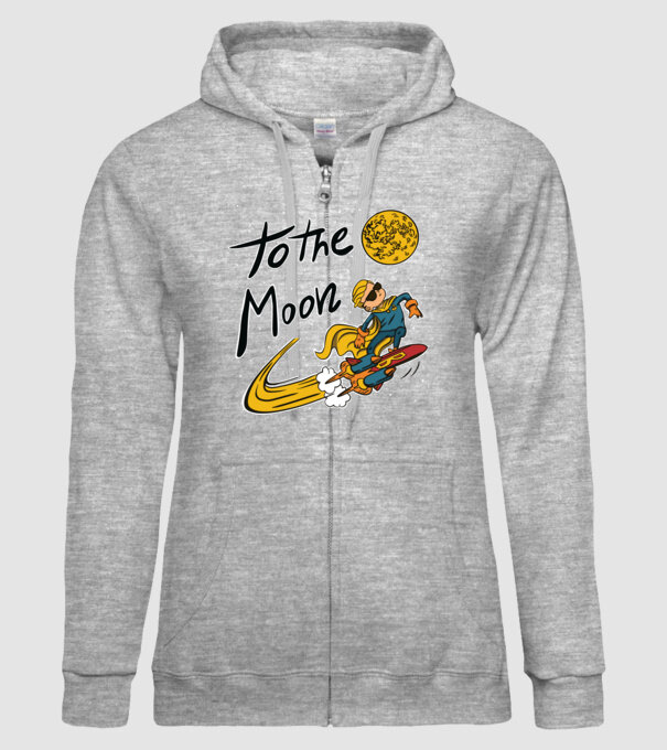 To the Moon Bitcoin model gri pe tricou