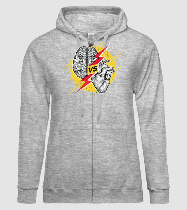Creier vs. Inimă - Rațiune contra inimă model gri pe tricou