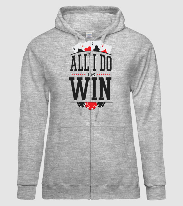 All I do is win Poker model gri pe tricou