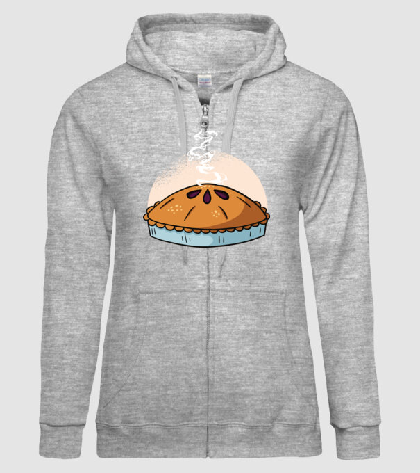 Plăcintă cu mere model gri pe tricou