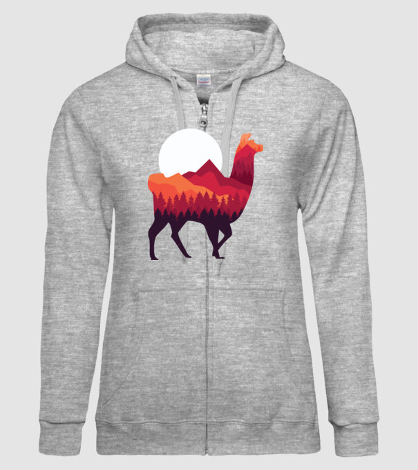 Pădure Alpaca model gri pe tricou