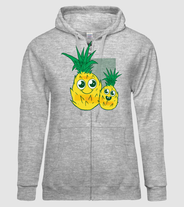 Familie Ananas model gri pe tricou