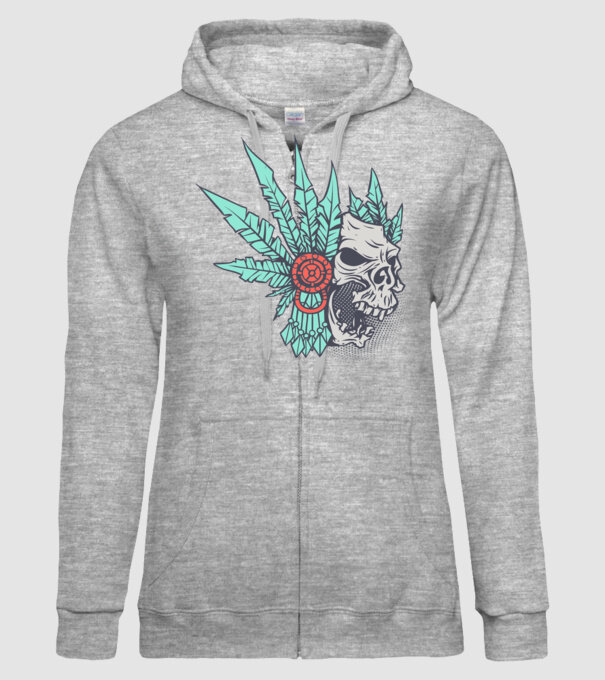 Ancient Skull model gri pe tricou