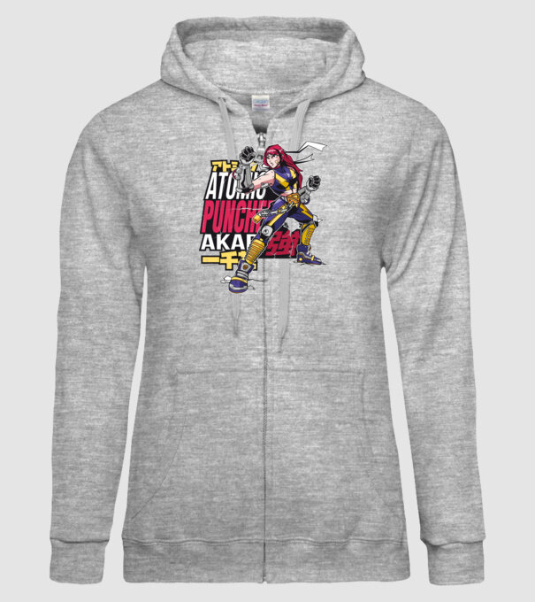 Anime fată Războinic model gri pe tricou