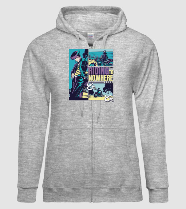 Anime Vaporwave Riding Nowhere model gri pe tricou