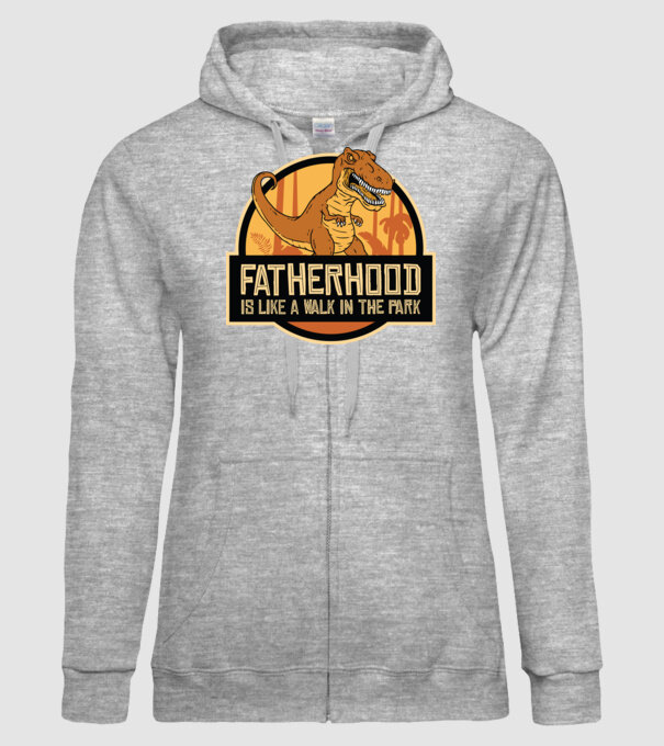 A fi tată - E ca o plimbare în Parcul Dinozaurilor model gri pe tricou