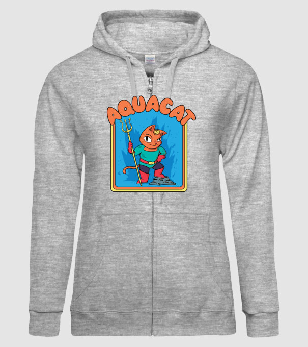 Aquacat model gri pe tricou