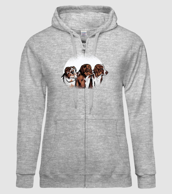 Câine ciobănesc Australian model gri pe tricou