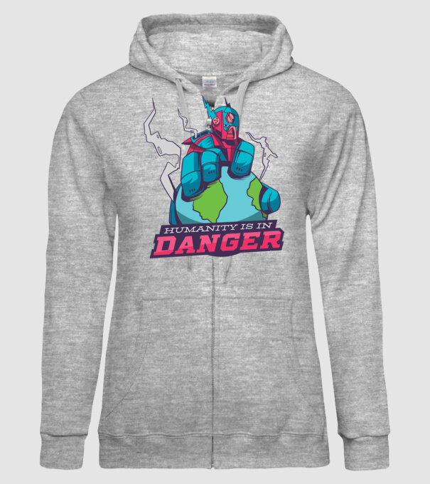 Omenirea în pericol model gri pe tricou