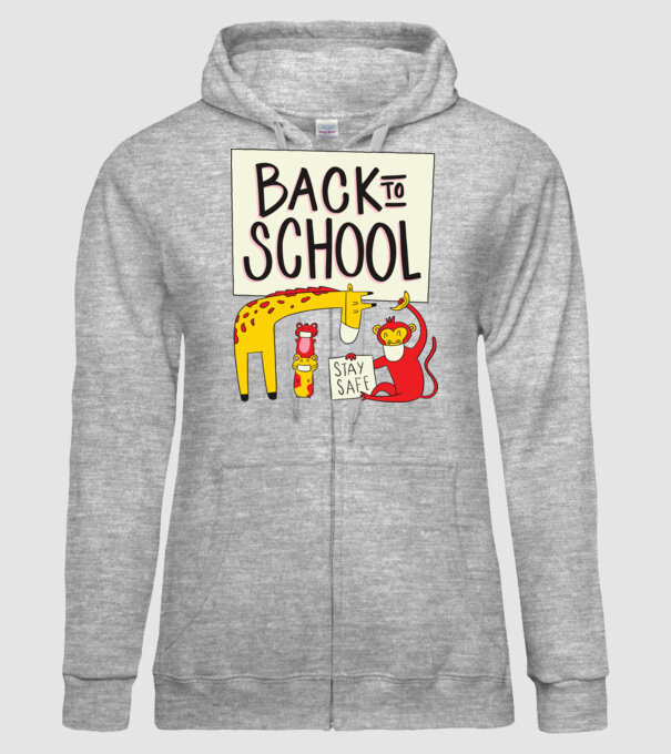 Back To School Animale model gri pe tricou