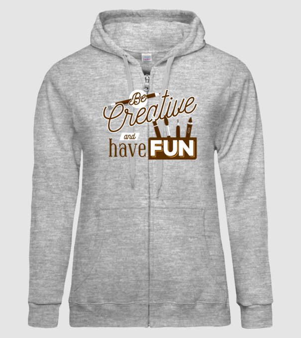 Be creative and have fun model gri pe tricou