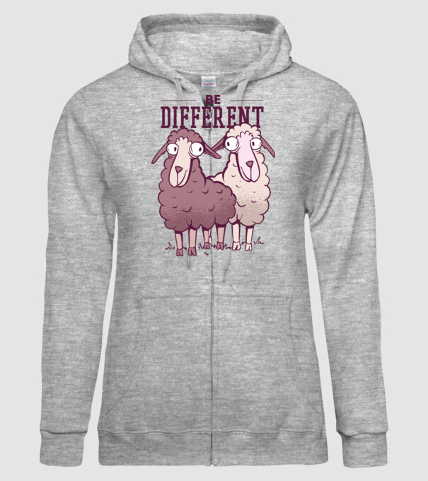 Be different - Fii diferit model gri pe tricou