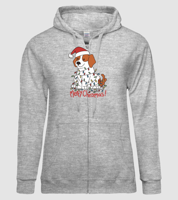 Beagle Crăciun Fericit! model gri pe tricou