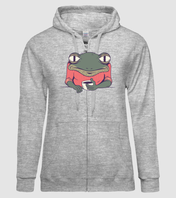 Broască Cafea model gri pe tricou