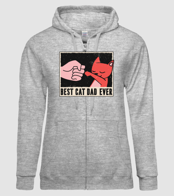 Best Cat Dad Ever - Cel mai bun stăpân de pisică model gri pe tricou