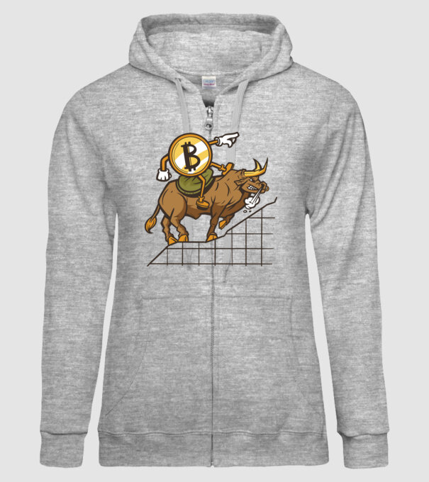 Taur Bitcoin model gri pe tricou