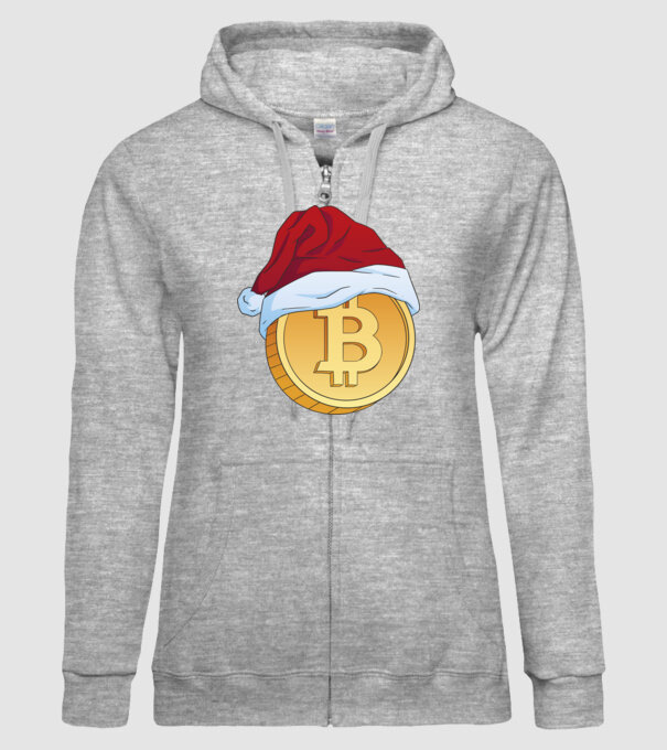 Crăciun Bitcoin model gri pe tricou