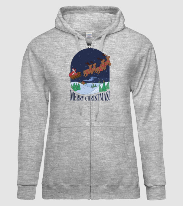 Crăciun Fericit Moș Crăciun cu reni model gri pe tricou