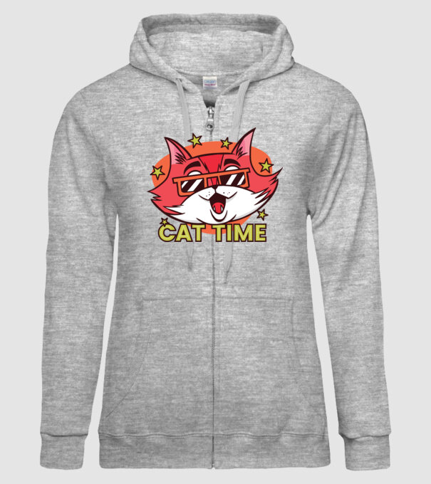 Cat Time Momentul pisicii model gri pe tricou