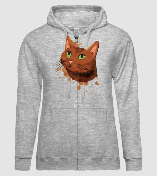 Cap pisică model gri pe tricou