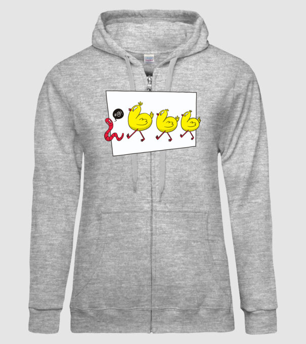Pui cu vierme model gri pe tricou
