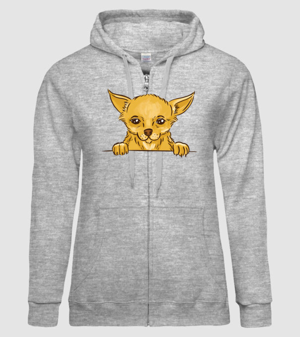Cap de Chihuahua model gri pe tricou
